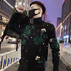 LV104/P103控143冬季社会小伙高领美系韩版针织衫打底毛衣男士黑1，男装T恤，星座305B