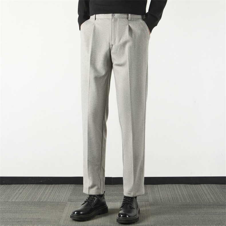 春秋季款男长裤直筒西裤宽松男士英伦免烫西装裤纯色休闲长裤M1，男装休闲裤，星座1116A-2（原606A-1）