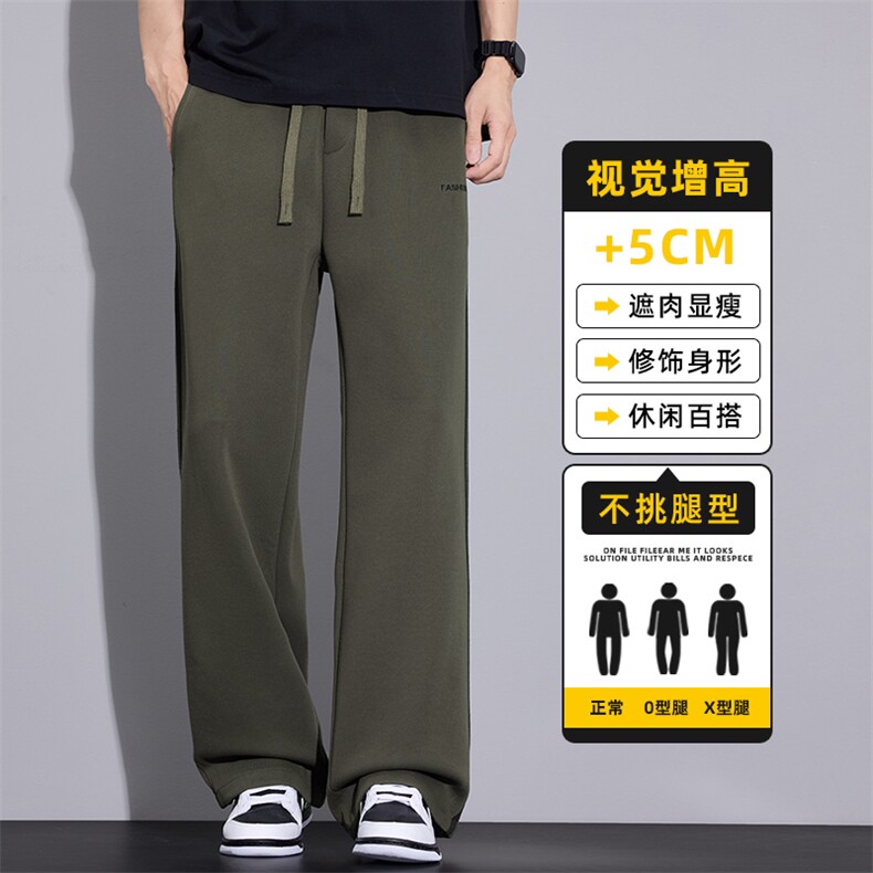 美式潮针织条纹休闲裤男2026新款宽松直筒抽绳阔腿长裤Z2565-P45,男装休闲裤,星座509