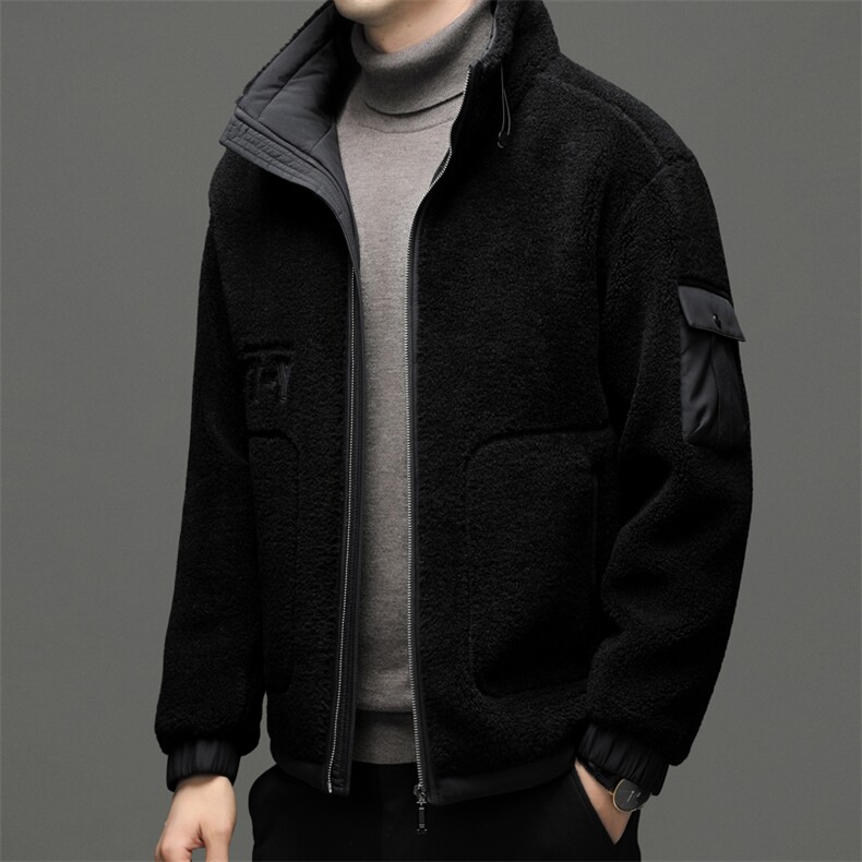 立领颗粒绒羽绒服保暖男装新款加厚保暖宽松上衣中年立领男士外套,男装羽绒服,电商B212（原钱塘6029）