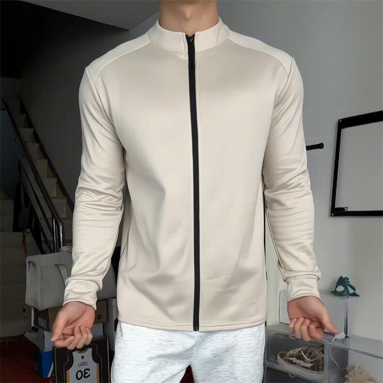 JY688-P35 德绒开衫外套男女款健身运动训练服修身长袖打底衫图片