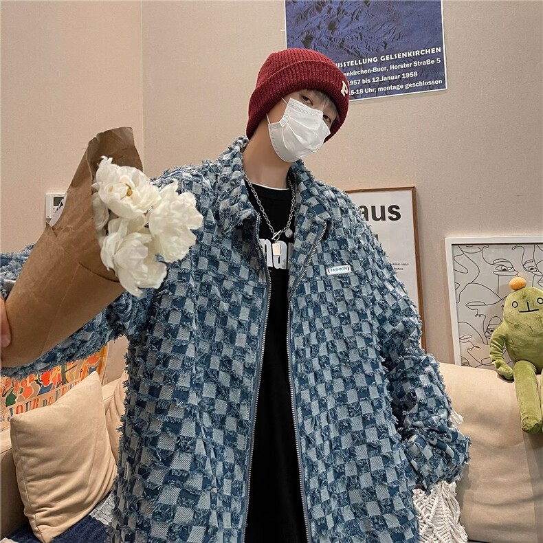 男秋季外套潮牌街头拉链毛边流苏夹克J3709P75,男装夹克,星座1116-2