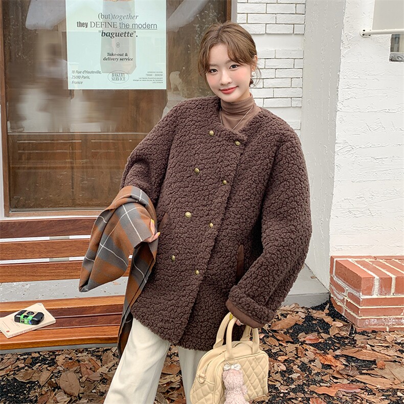 【现货】韩系高街羊羔毛中长外套2C277-8806-P195-K289,女装皮草,2C277