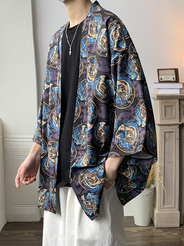 夏季大码港风日系外套防晒服男女开衫薄款道袍披风汉服F12/P40,男装防晒衣,钱塘713
