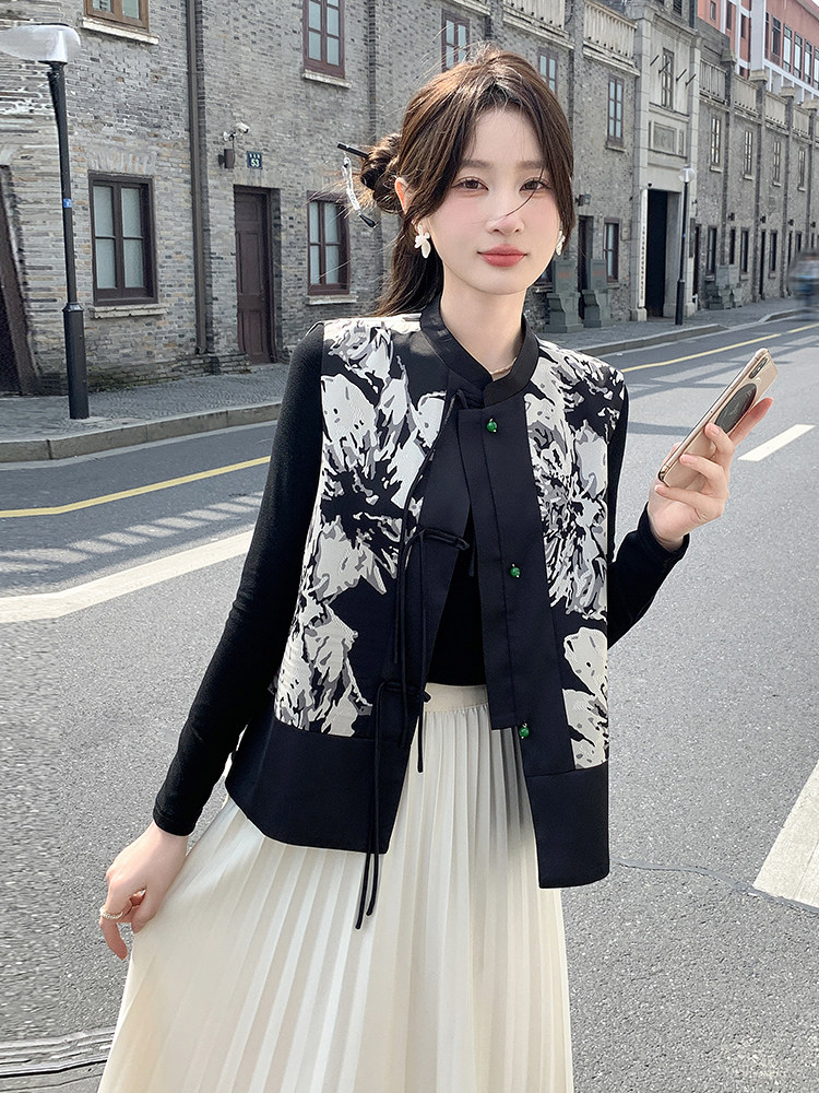 春季新款中式风格女装马甲优雅显瘦时尚百搭，女装马甲，鑫慧