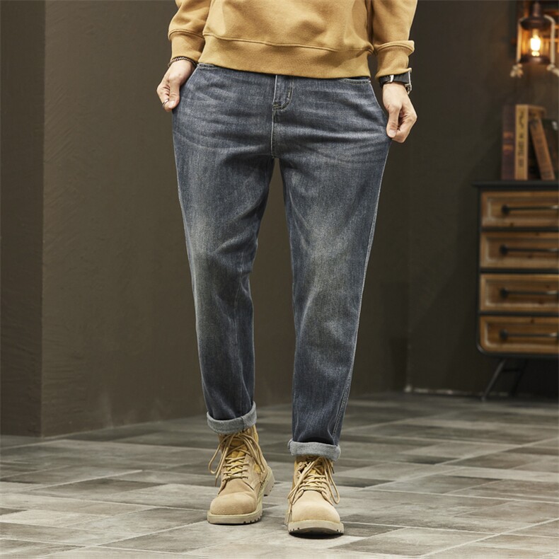 阔腿牛仔裤男2025新款秋季宽松百搭显瘦设计感直筒裤子726#-P45,男装牛仔裤,电商A178