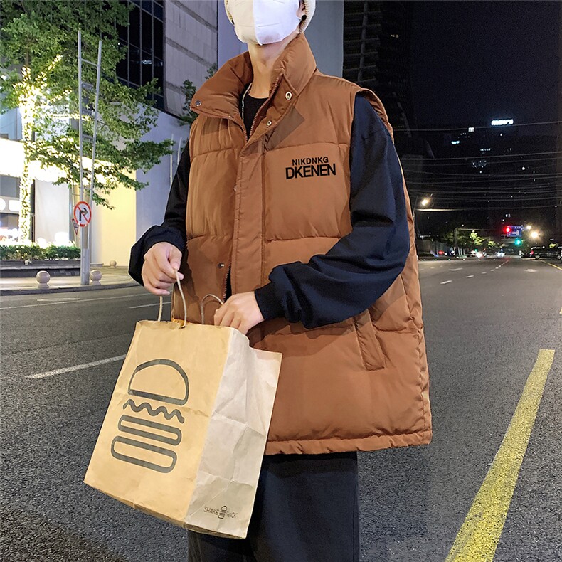 夜景50新标时尚字母印花宽松保暖羽绒马甲A247-MJ617P115控158,男装背心/马甲,电商A247