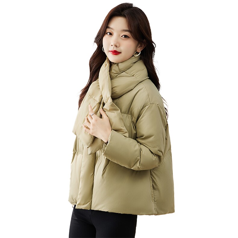 现货羽绒服女连帽新款短款小个子面包服时尚宽松休闲保暖轻暖外套,女装羽绒服,贵人树