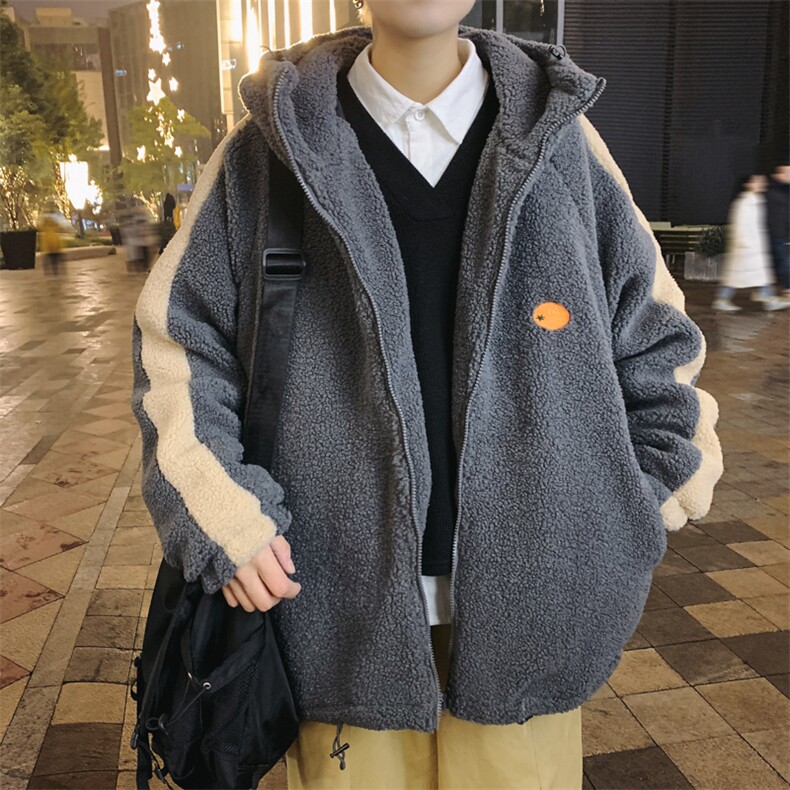 XZ213-MY16-P128控148港风大码秋冬季加厚保暖羊羔毛撞色棉衣ins,男装棉衣,星座213