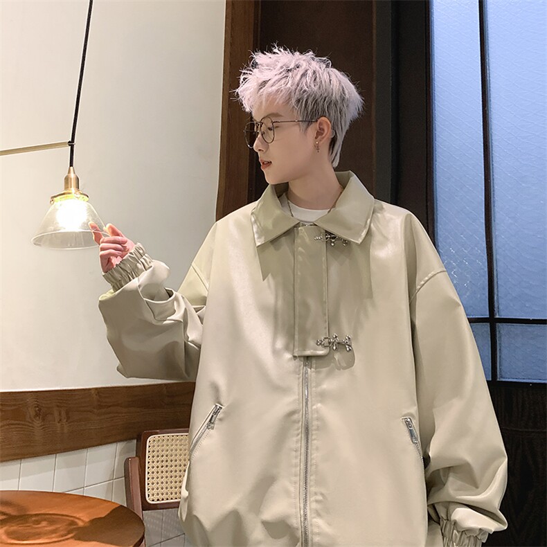 XZ307A-P48高品质现货春秋棒球服皮衣外套,男装皮衣,星座307A