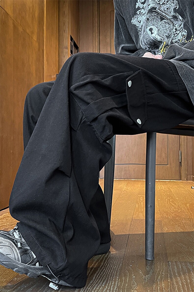 美式降落伞兵工装裤男高街复古褶皱休闲裤阔腿直筒KZ012P78加绒88,男装工装外套,电商B312