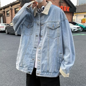 2024美式复古牛仔外套男oversiz春秋水洗做旧痞工装夹克X350/P60图片