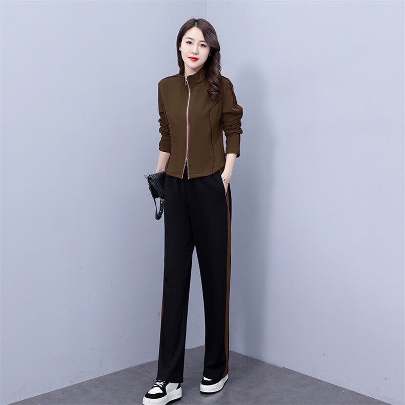 休闲运动服套装女2025春秋新款韩版时尚洋气开衫显瘦卫衣两件套潮,女装套装/套裙,凝聚力