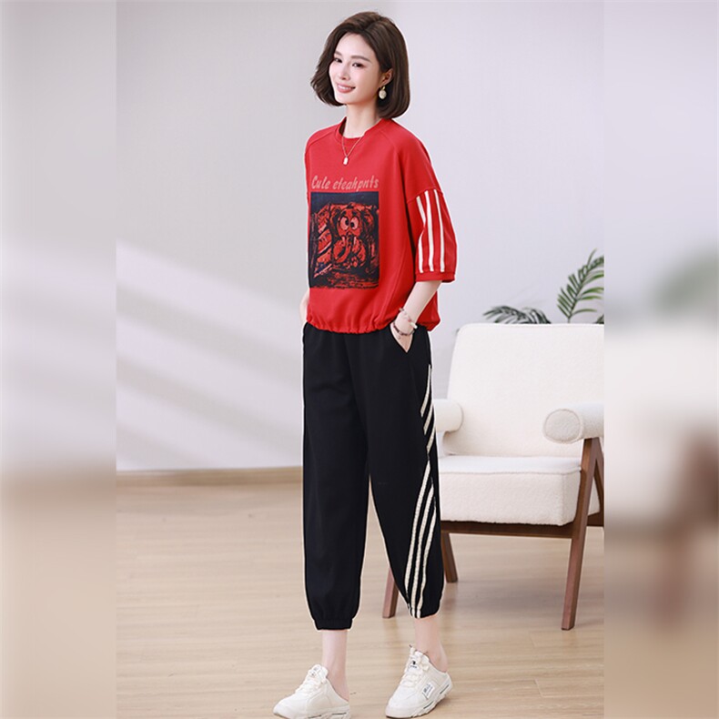 时尚休闲女装套装宽松显瘦运动风两件套舒适百搭潮流款,女装套装/套裙,叶笙衣