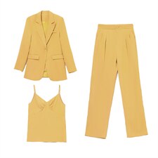 2023春秋季新款女装时尚休闲气质高级感西装阔腿裤百搭两件套，女装套装/套裙，韩然一族