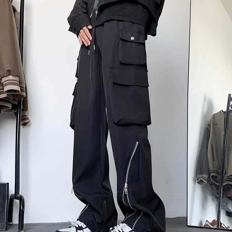 A853-P47拉链冲锋裤子男春季高街潮牌工装裤男款休闲多口袋,男装工装外套,电商B323A