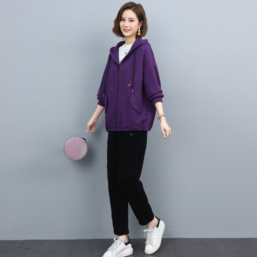 2022春季新款简约时尚气质减龄连帽宽松休闲舒适两件套，女装套装/套裙，丽影随形