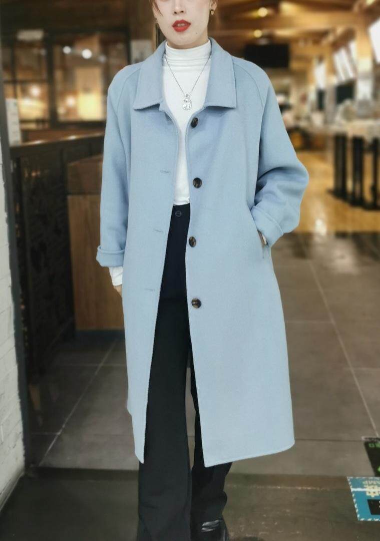 2021双面羊绒大衣修身，其它，时戴衣人