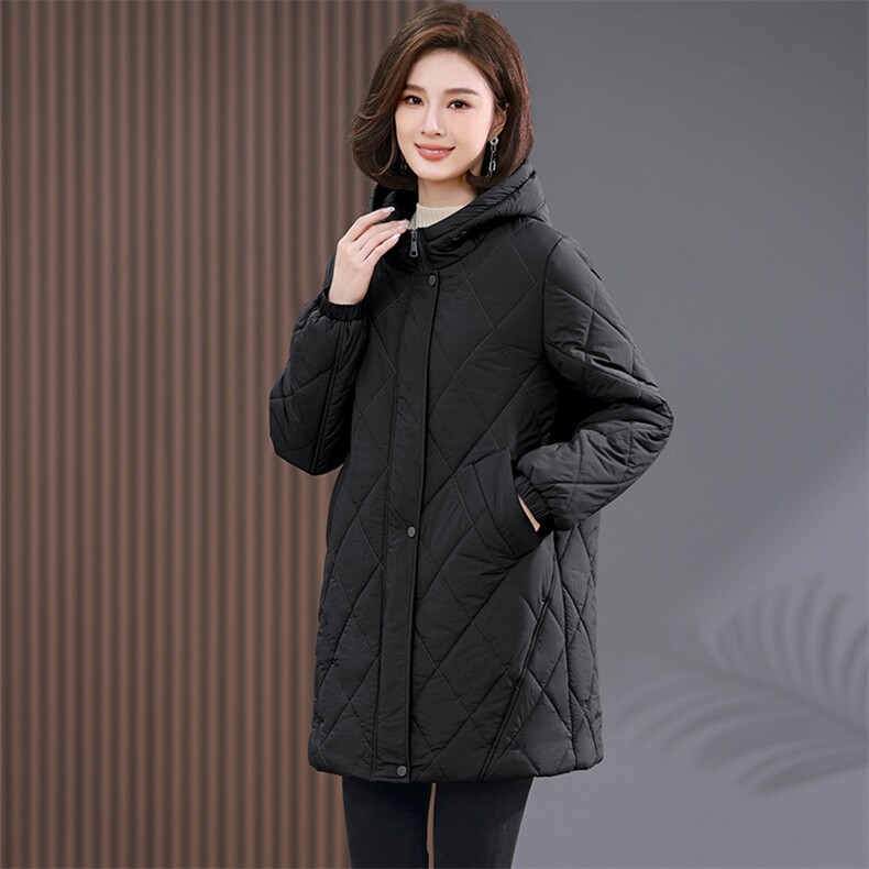 时尚显瘦中长款棉衣女冬季新款加厚保暖外套宽松大码羽绒棉服,女装棉衣/棉服,韩派
