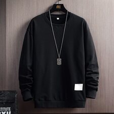 秋季上新潮牌圆领贴标八色可选宽松男士卫衣CYWY8850-P25，男装卫衣，电商A128