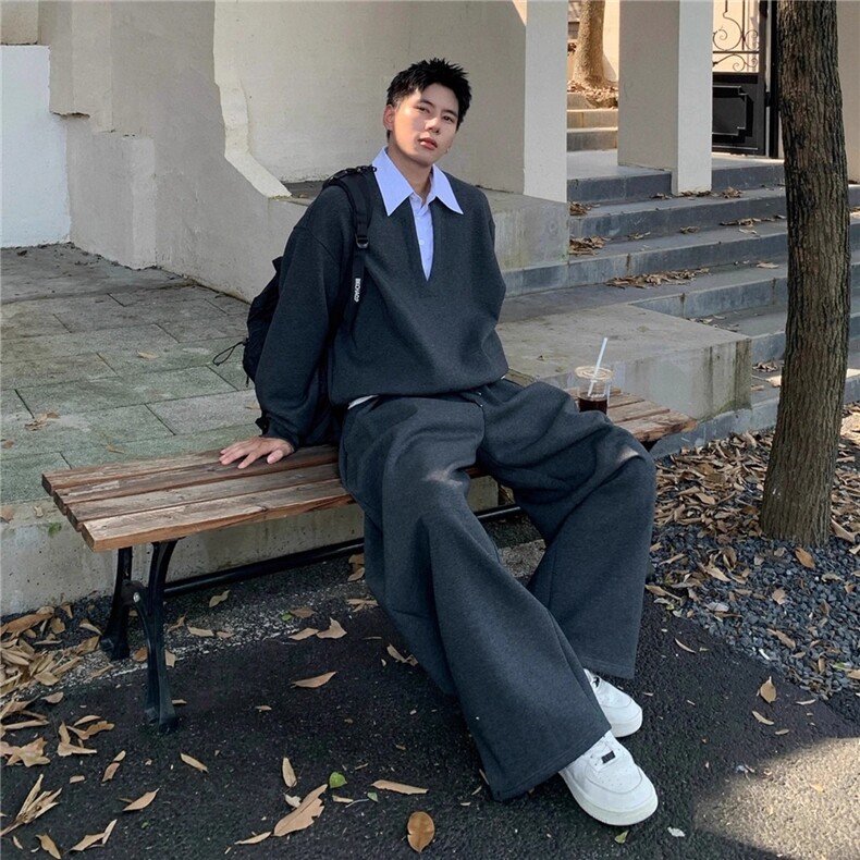 潮牌假两件拼接条纹领卫衣高质量1001-1-WY207-P60,男装卫衣,星座1001-1