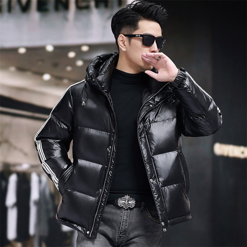 男防水连帽短款90白鸭绒羽绒服外套中青年男装加厚羽绒服夹克,男装夹克,钱塘723