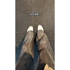 B221美式ins高街暗黑小众个性宽松直筒牛仔裤LK23140-P65控88，男装牛仔裤，电商B221