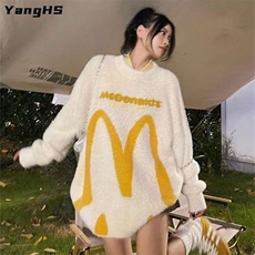 兔子耳朵马海毛毛衣男女情侣oversize慵懒宽松针织衫MY9157P41，男装针织衫/毛衣，星座1013-5