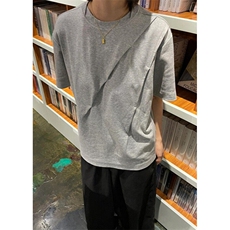 夏季设计感解构拼接短袖t恤男百搭正肩半袖小领口上衣潮TK6，男装T恤，星座1116A（原606A-3）