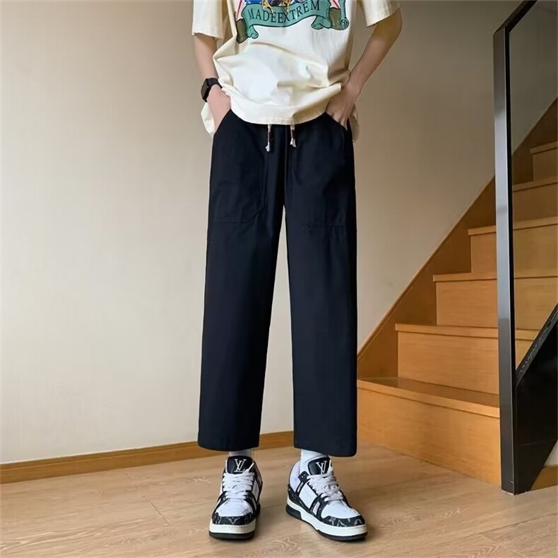 工装裤男生夏季日系复古宽松直筒裤青少年X1502P38,男装工装外套,星座1116-2
