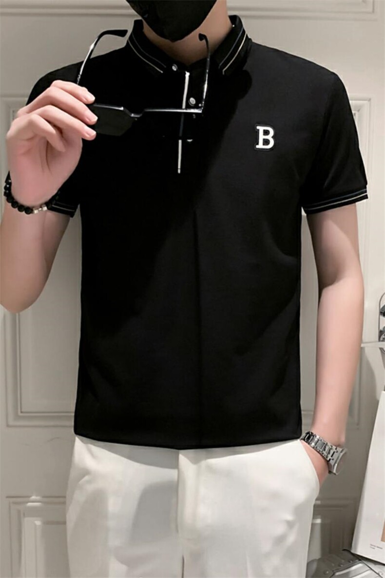 3032-P40polo衫短袖男士夏季新款修身透气珠地棉男士半袖T恤翻领,男装Polo衫,电商D310B-1