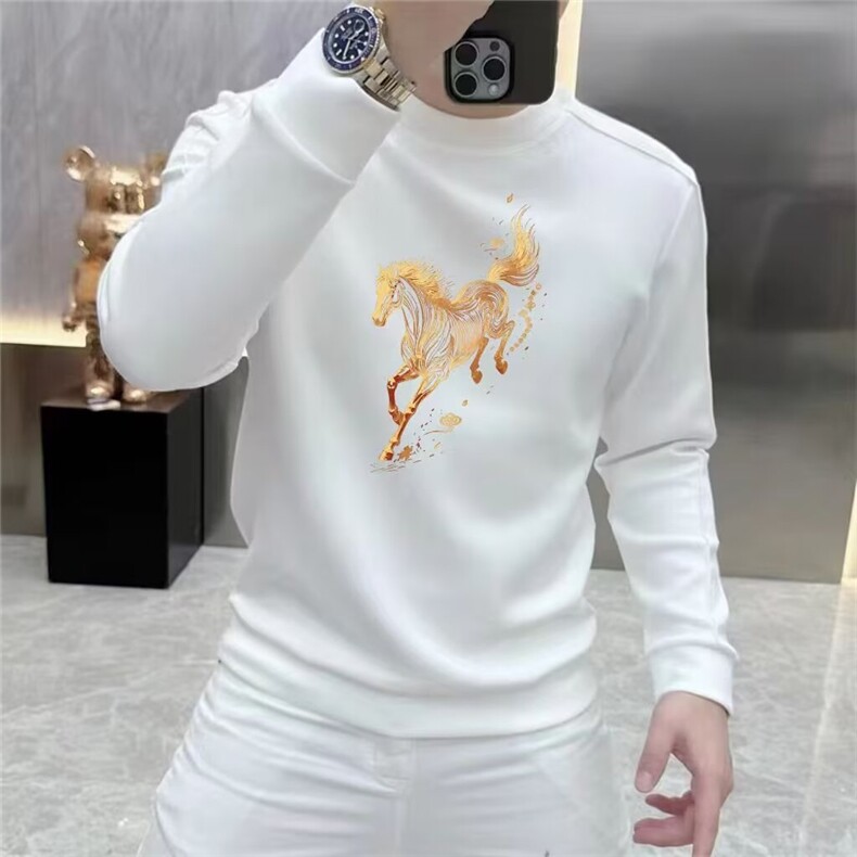 1506-1/WW7991/P47印花秋冬卫衣男韩版新款圆领宽松上衣红色卫衣,男装卫衣,星座1506-1