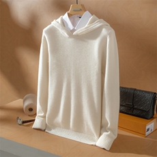 2025舒适百搭秋季新款软糯舒适七针帽衫羊绒衫，男装羊绒套衫，英皇羊绒