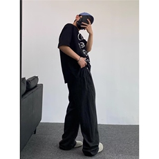 潮流山本裤男女同款2025新款潮牌宽松垂感休闲弯刀裤松弛感阔腿裤，女装休闲裤，星座1210-1