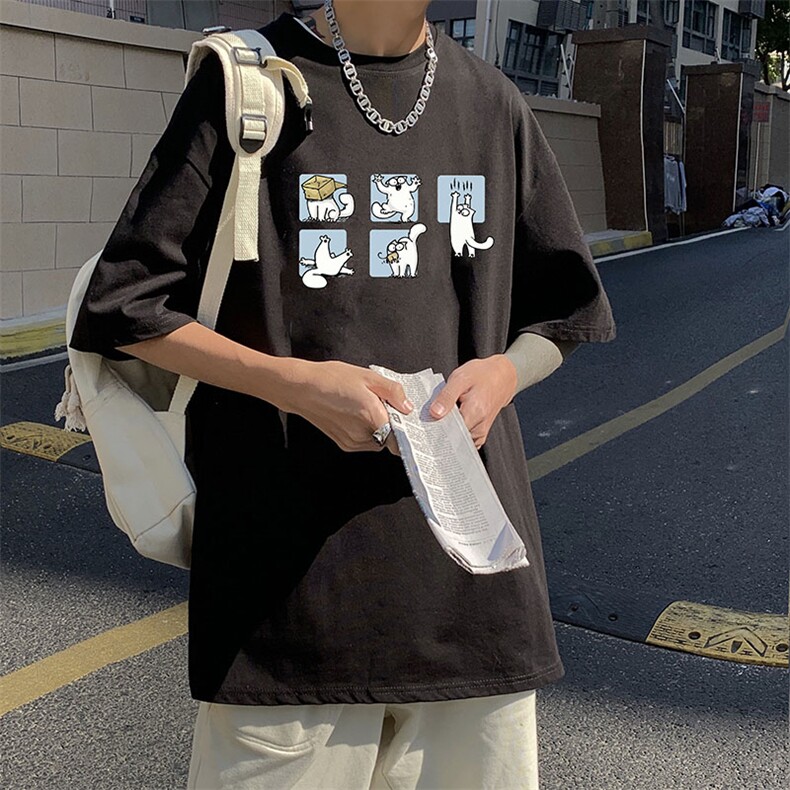 DX17097-P20纯棉短袖t恤男大码半袖打底衫宽松体恤衫港风,男装T恤,电商A040