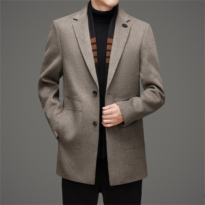 【罗蒙专版】主推男士双面呢围巾羽绒服脱卸羽绒内胆风衣外套，男装风衣，钱塘723