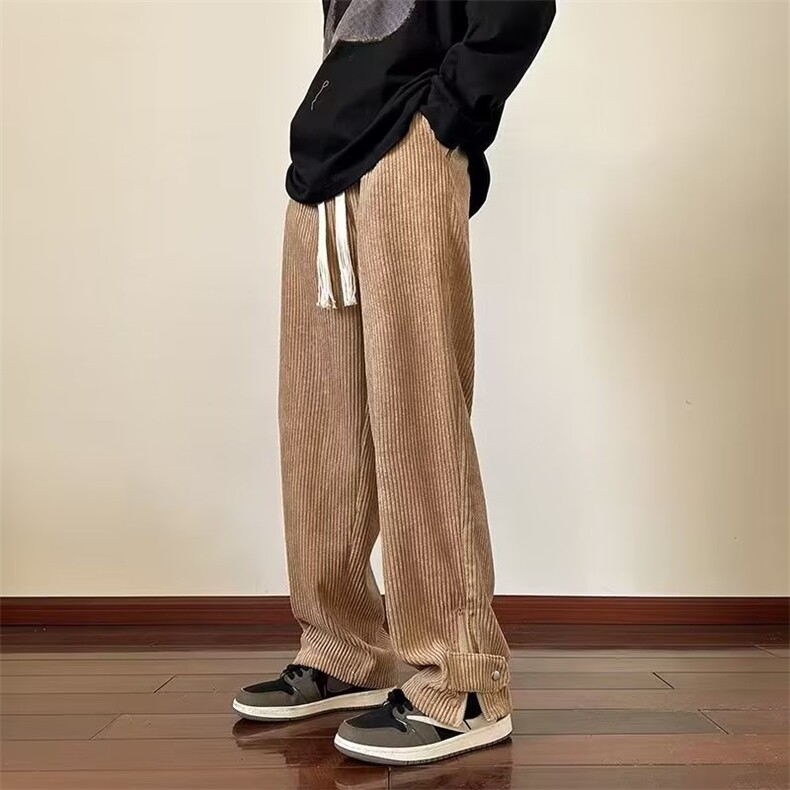 裤子男款冬季帅vibe美式高街休闲长裤宽松运动拖地裤K4607-P39,男装休闲裤,星座412-2
