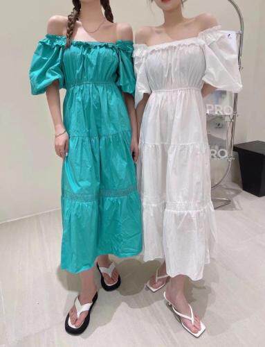 夏季新款一字肩连衣裙，女装连衣裙，AN AN