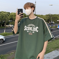 青春男T恤标准夏季五分袖ins时尚潮牌圆领T05574-P33，男装T恤，星座308B-1