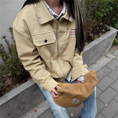 穿搭美式覆古字母刺绣工装夹克巴恩风外套女潮别致INS情侣TJK214，男装夹克，星座208-5