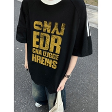 可48小时发货支持抖音得物来样二开重磅美式高街纯棉织带短袖T恤，男装T恤，电商A486-1