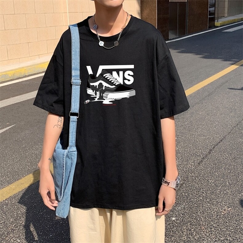 T3357P25仓库一件起正常配送中男港风T恤落肩款宽松T恤克莱因蓝T图片