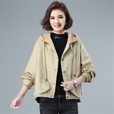2022秋装新款外套女韩版连帽休闲宽松短款气质百搭夹克上衣，女装卫衣/绒衫，奕阳依阁