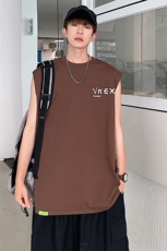 夏季港风t恤男宽松大码纯棉运动背心坎肩潮牌无袖BX007P25，男装背心/马甲，星座1204-3