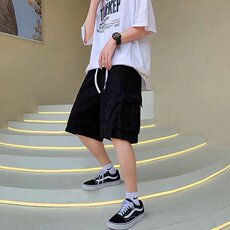 ins工装短裤男女夏季外穿宽松直筒中裤五分裤发泡工装DT50P32，男装休闲裤，星座1116-2