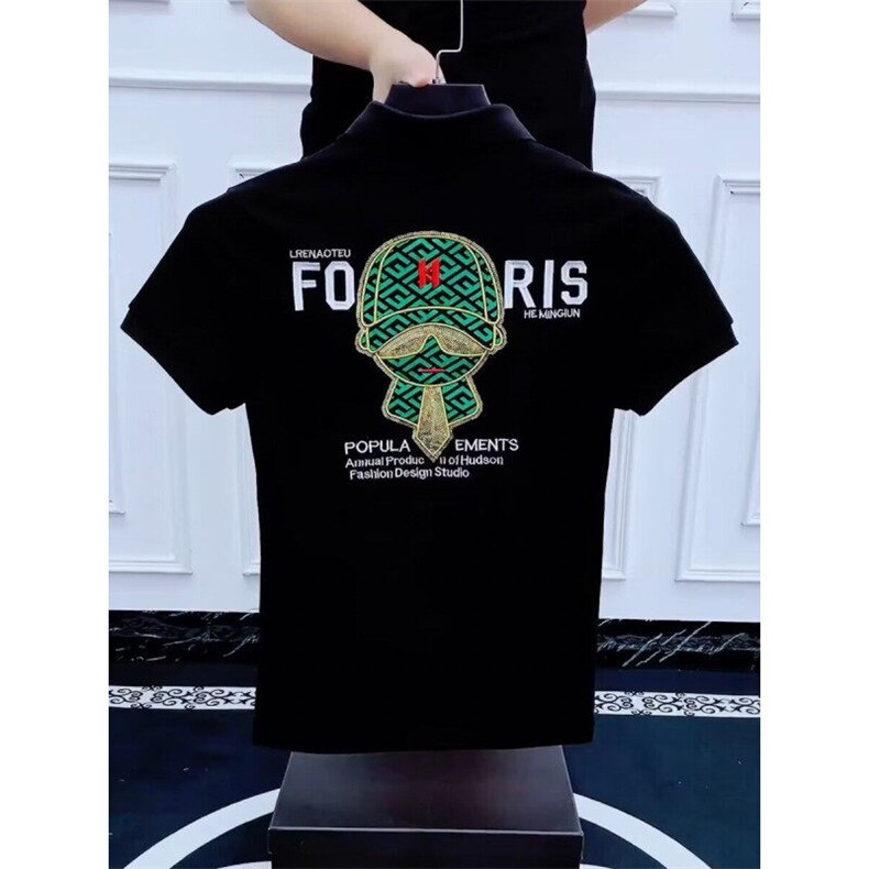 M614-P35潮流痞帅polo衫男士短袖夏季时尚青年网红半袖t恤,男装Polo衫,星座617A-1（原B318A）