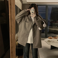 C888-P100鹿皮绒夹克女美拉德重磅休闲飞行员外套翻领情侣上衣，男装夹克，星座911-2(原星座613-2）