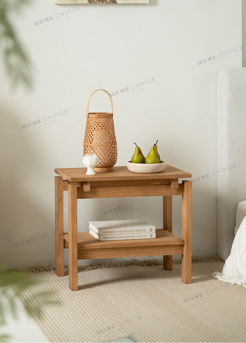 Solid Wood Side Table with Natural Grain Finish - Product image 6