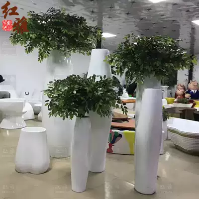 Fiberglass Hotel Mall Floor Tree Branch Flower Pot Combination Office Airport Lobby Meichen Outdoor Scenic Area Flower Ware
