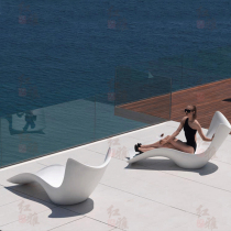 FRP hotel clubhouse villa swimming pool lounge chair outdoor seaside beach lounge chair courtyard shaped seat